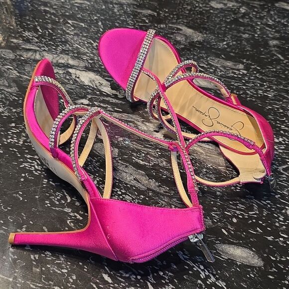 BRAND NEW JESSICA SIMPSON WOMEN'S SIDRA RHINESSTONE STILETTO HEEL SANDAL - Picture 11 of 16